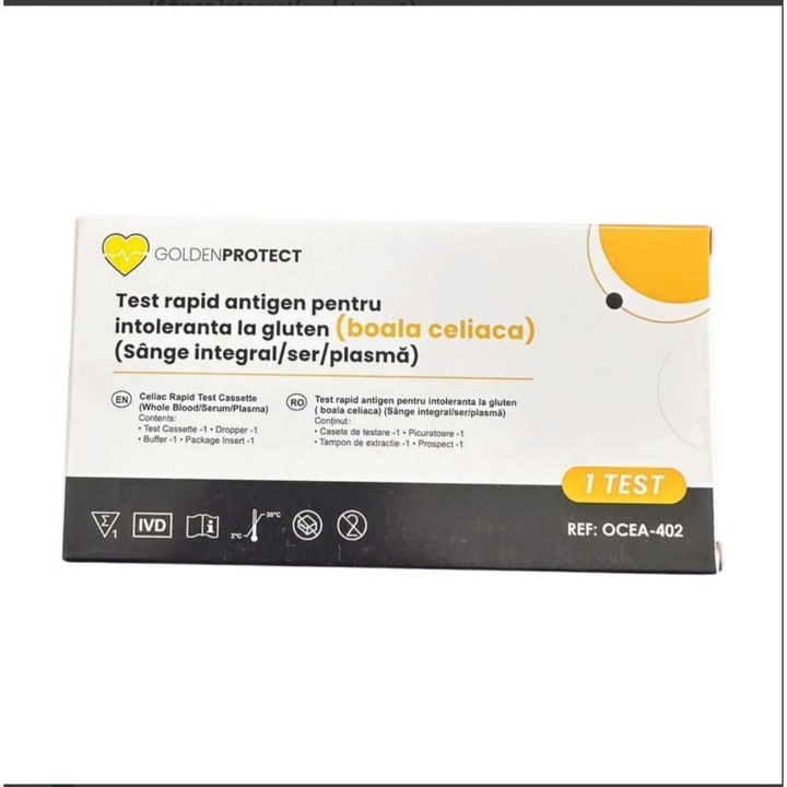 Test rapid intoleranta la gluten - boala Celiaca, Golden Protect, set 10 buc