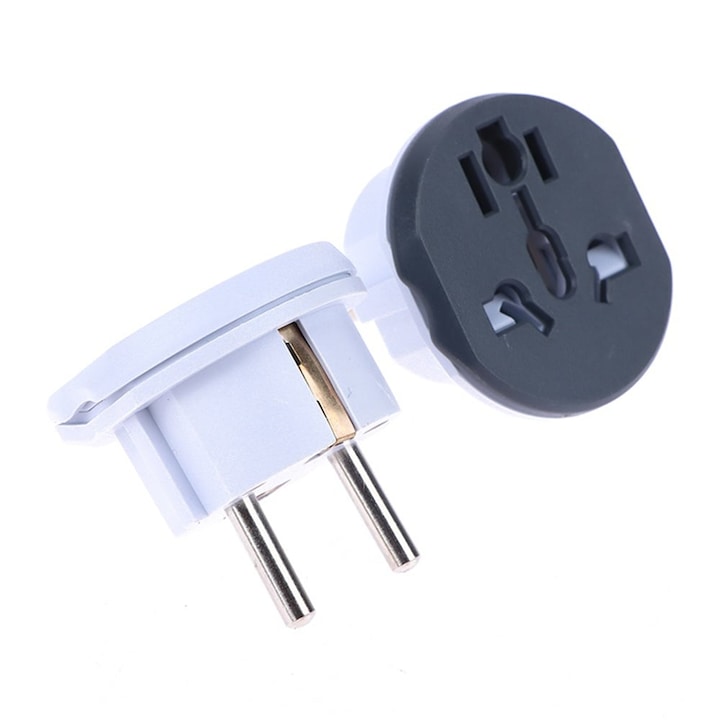Adapter dugóhoz, EU, UK, AUS, US - Techsuit (C529) - szürke / fehér