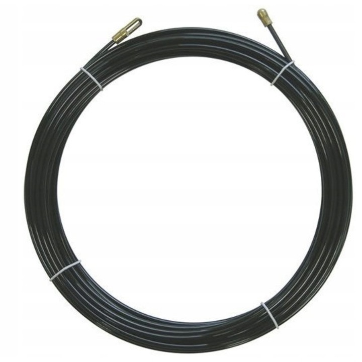 Sonda tras cabluri din plastic negru 4mm, cu capeti din otel, 20m, Haupa