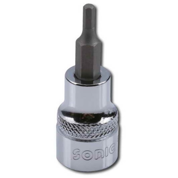 Ударно накрайник с гнездо, шестостенен профил, опашка 3/8", 4 мм отвор за ключ, 48 мм дължина