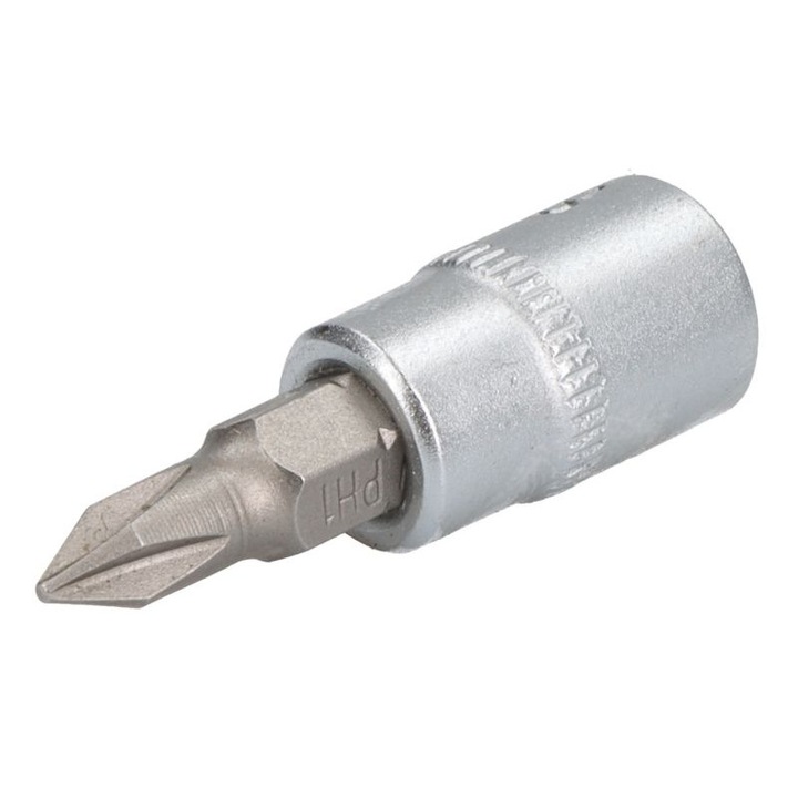 Cheie bit de impact cu soclu tubular, profil Phillips, prindere 1/4 inch, deschidere cheie PH1