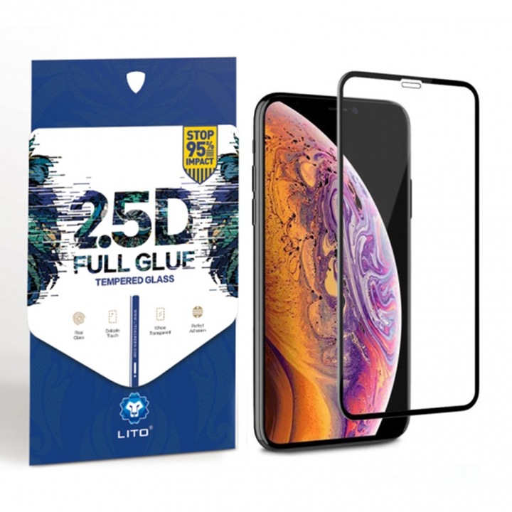 Motorola Moto E32 / Moto E32s film - Lito 2.5D FullGlue Glass - fekete