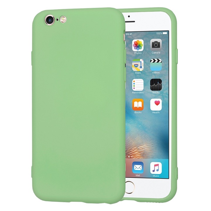 Husa Cu Grad Ridicat de Protectie pentru iPhone 6/iPhone 6S, I76, Panza, Mint Green Forest