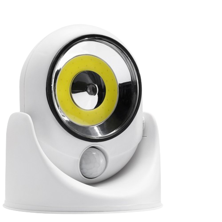 Lampa cu led cu senzor de miscare, 360 grade, 450 Lumeni, 14 x 12 x 12 cm, plastic, alb