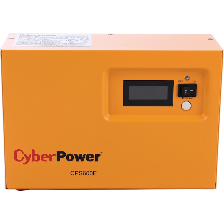 Cyber Power EPS Series UPS, 420W, 600VA, hőerőművekhez, 12V , AVR, LCD, tiszta szinusz, 1 x schuko csatlakozó
