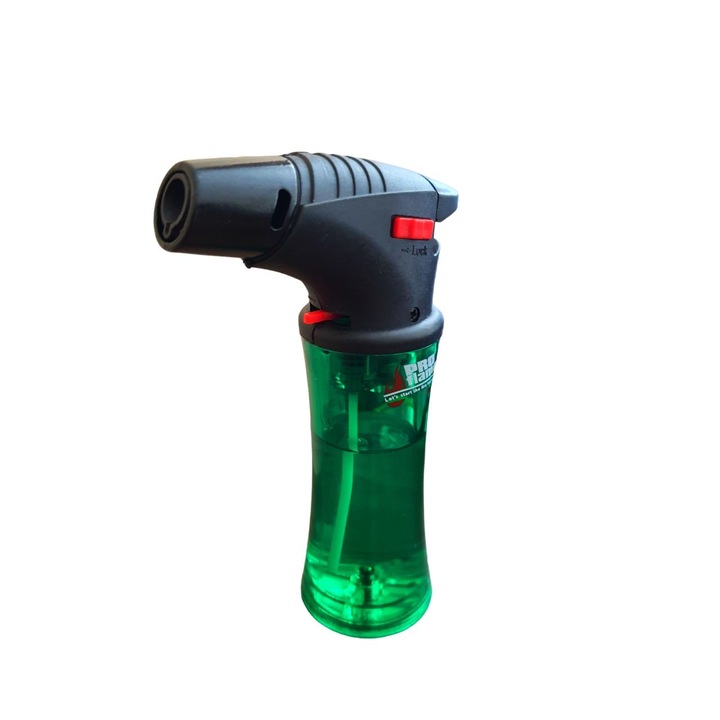 Mini Bricheta cu arzator, functie de reglare a gazului, buton de blocare, reincarcabil, 11, 2 cm, culoare albastru, Proflame Expert