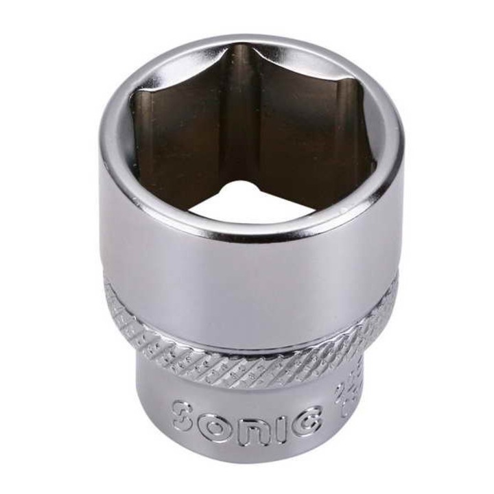 Ütvecsavarkulcs, hatszögletű profil, 3/8 hüvelykes markolat, kulcsnyílás 14 mm, hossz 28 mm, króm-vanádium