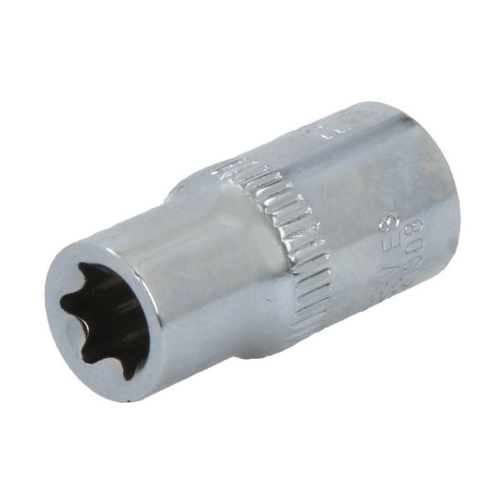 Cheie tubulara de impact, profil TORX, prindere 1/4 inch, deschidere cheie E08, lungime 25 mm