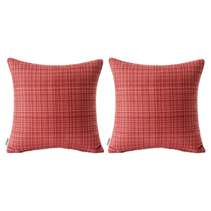 Комплект от 2 броя водоустойчиви декоративни калъфки за възглавници, червени, 45x45см