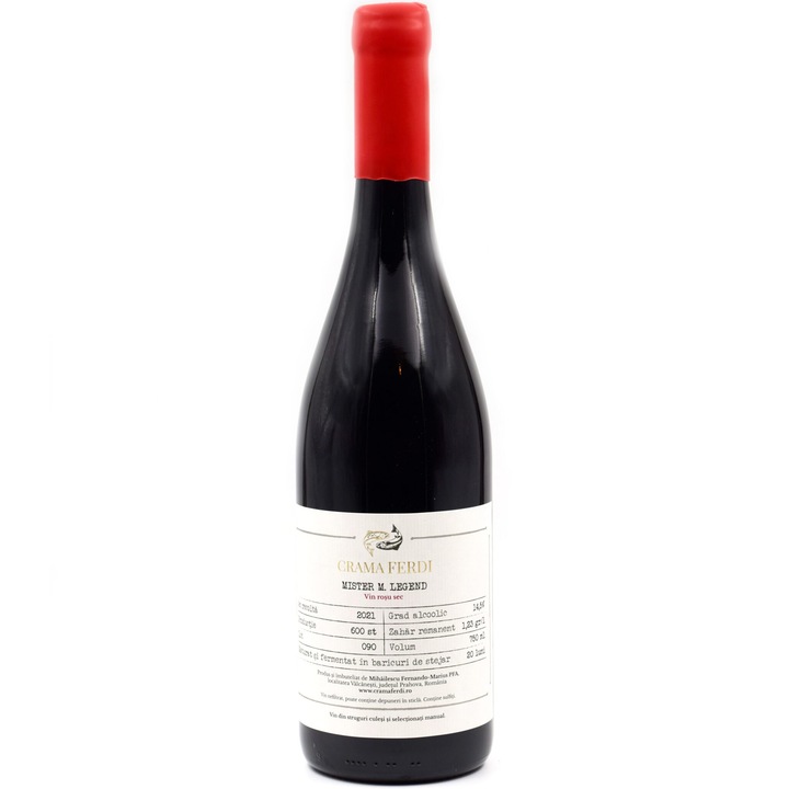 Vin Rosu Crama Ferdi Mister M Legend, Merlot, Sec, 0.75l