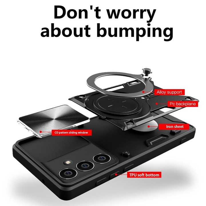 Husa pentru Samsung Galaxy A54 A546, Techsuit, CamGuard Pro, Albastra