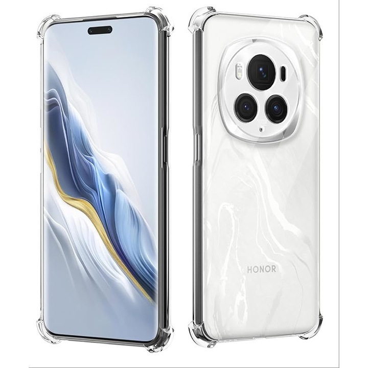 Калъф за Honor Magic6 PRO, Противоударен, Защита на камерата, Прозрачен, BzStore
