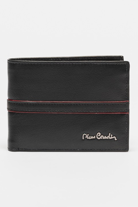Pierre Cardin, Кожен портфейл с лого, Червен, Черен