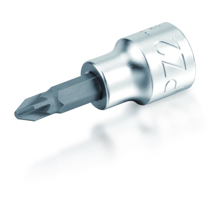 Bit cu soclu tubular, profil PZ3, prindere 1/4 inch, lungime 37 mm, otel crom vanadiu