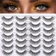 Set Gene False Rqiurpn, Cat Eye, Fibre Sintetice, Negru, Reutilizabile, 14 Perechi