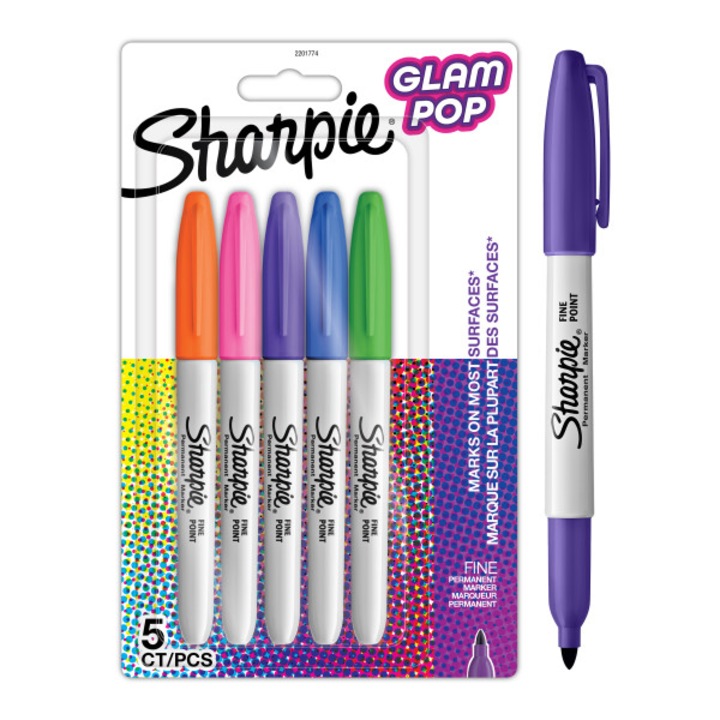 Комплект 5 перманентни маркера Sharpie Glam Pop