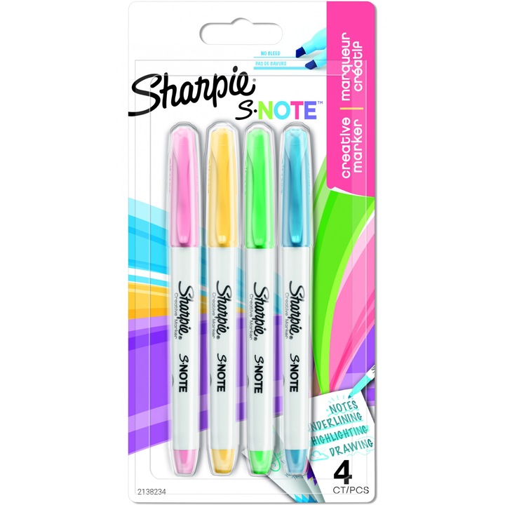 Комплект от 4 творчески маркера Sharpie S-Note Pastel