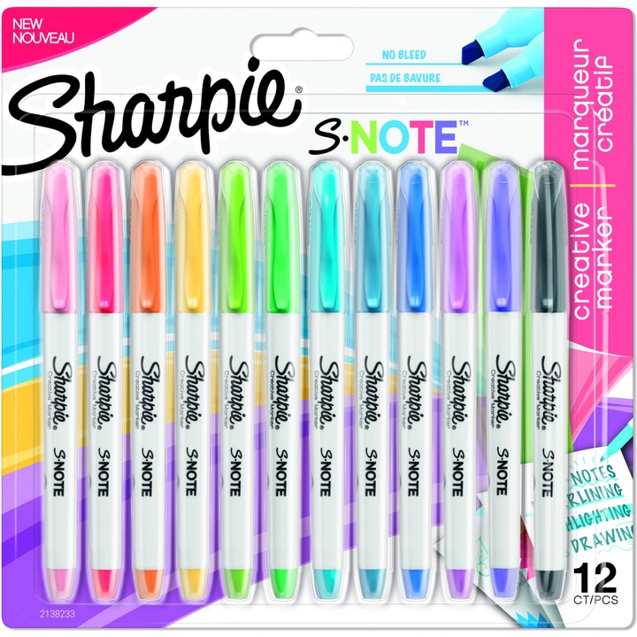 Комплект 12 творчески маркера Sharpie S-Note Pastel