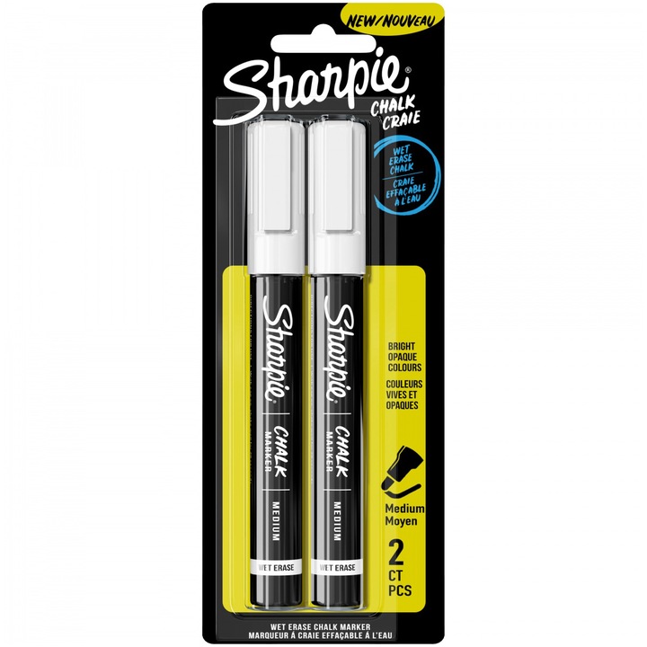 Комплект от 2 тебеширени маркера Sharpie White liquid