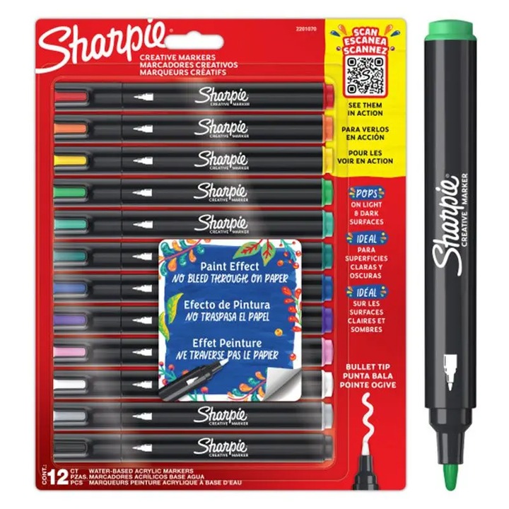 Комплект от 12 акрилни маркера Sharpie Assorted Creative