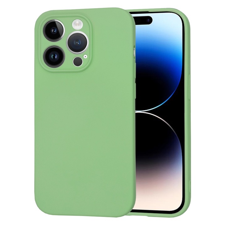 Husa Cu Grad Ridicat de Protectie pentru iPhone 14 Pro, Tuds Case, P46, Panza, Mint Green Forest