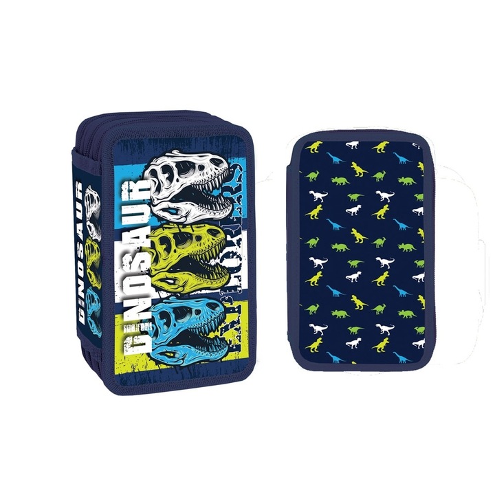S-Cool Yollo tolltartó, felszerelt, 3 cipzár, 38 darab, Dinoszaurusz