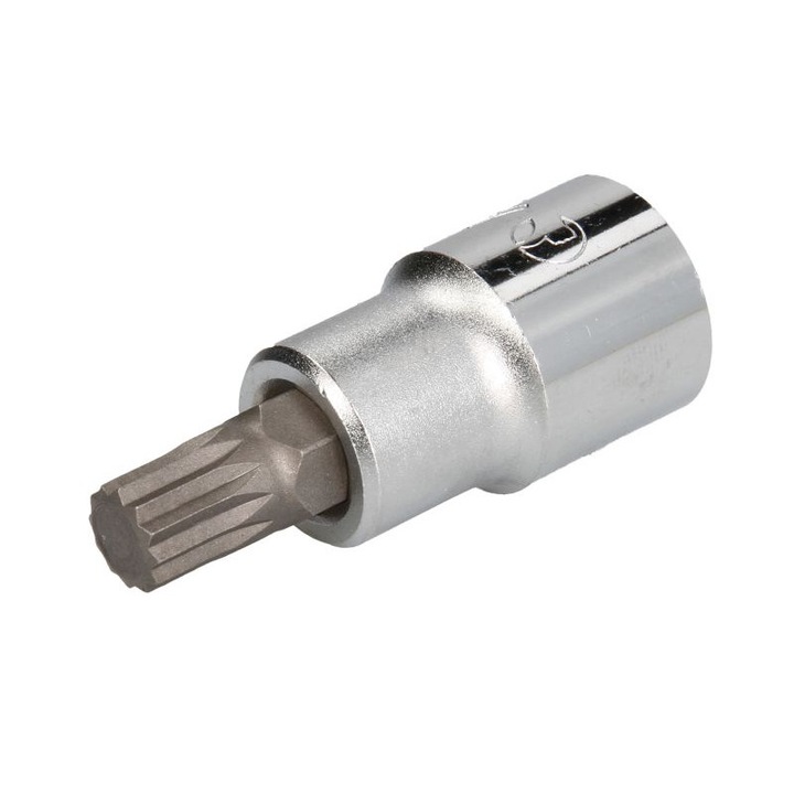 Bit de impact cu soclu tubular, profil spline, prindere 1/2 inch, deschidere cheie M10, lungime 55 mm