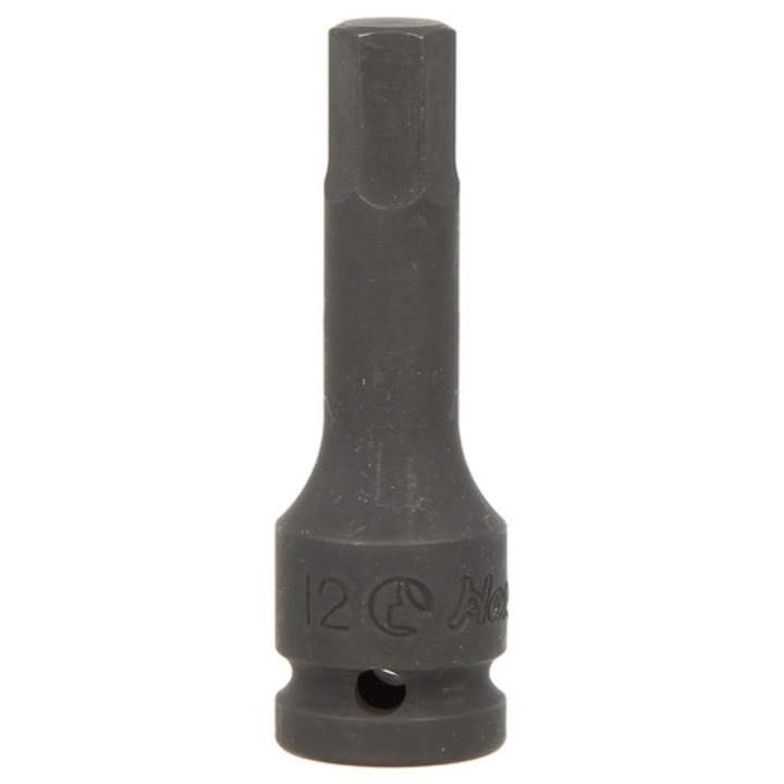 Cheie bit de impact, profil hexagonal, prindere 1/2 inch, deschidere cheie 12 mm, lungime 78 mm, crom molibden