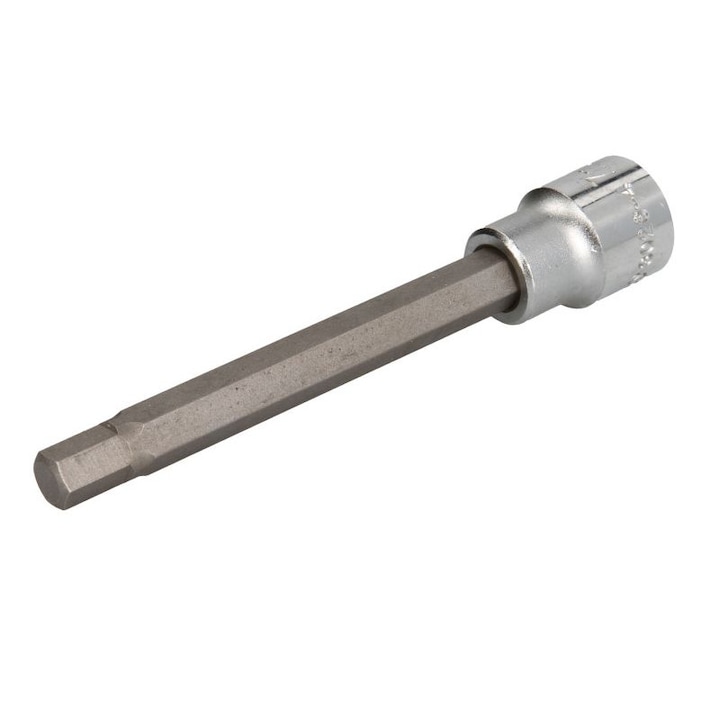 Bit de impact cu soclu tubular HANS, profil hexagonal, prindere 3/8 inch, deschidere cheie 7 mm, lungime 100 mm