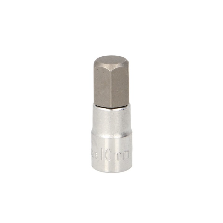 Bit de impact cu soclu tubular, profil hexagonal, prindere 1/4 inch, deschidere cheie 10 mm