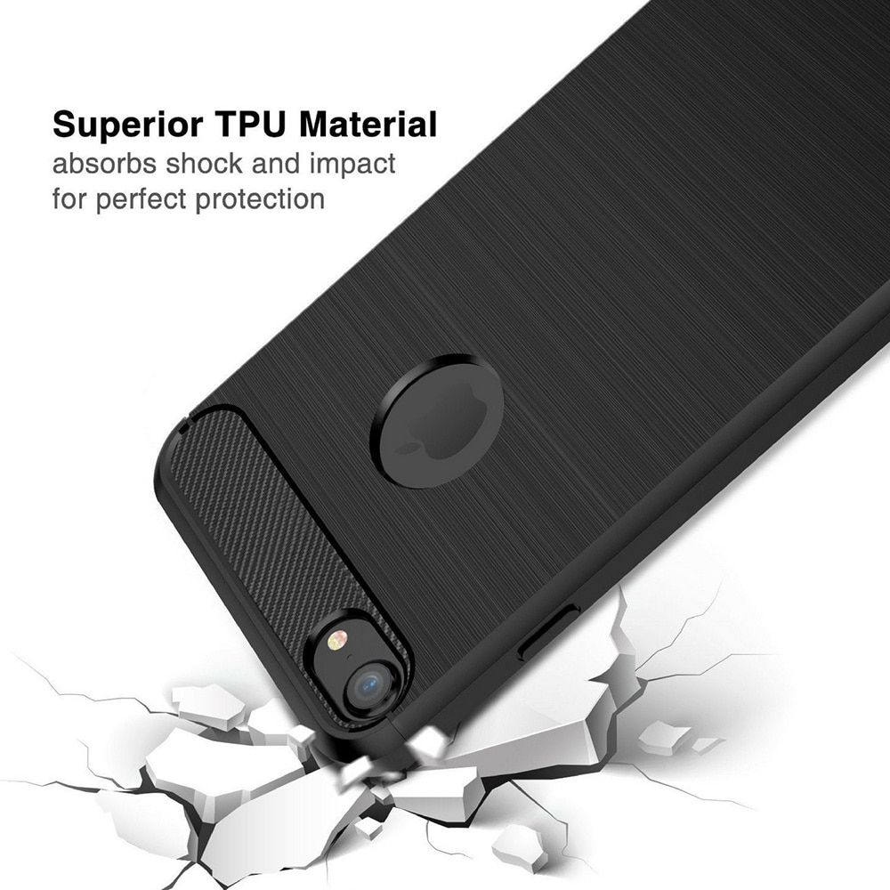 Husa protectie Mat-Tech compatibila cu iPhone 7 / 8 / SE 2020 / SE 2022, Textura Carbon, Finisaj Mat, Anti-Shock, Anti-Fingerprint, Rezistenta la impact, Negru