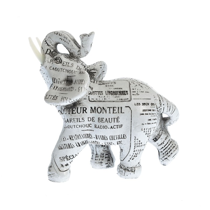 Statueta elefant cu imprimeu ziar, Meli Melo Paris