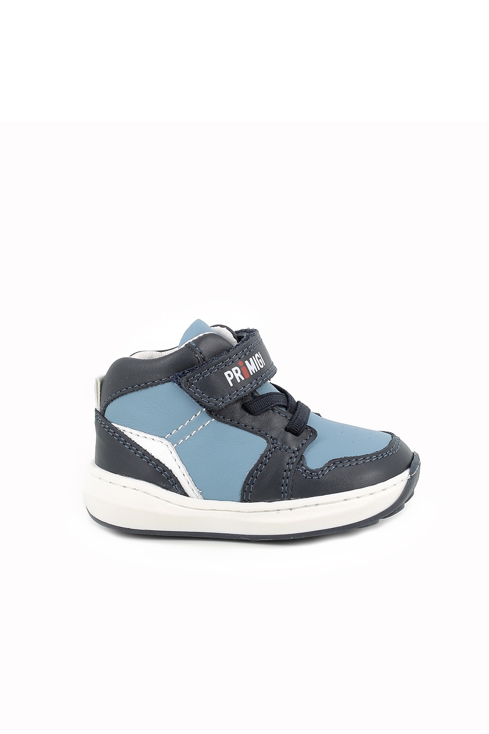 Primigi, Pantofi sport de piele cu velcro, Albastru deschis, 19 EU