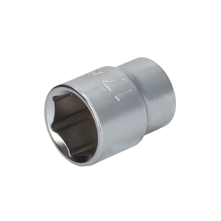 Cheie tubulara, prindere patrat 3/8 inch, profil hexagonal, deschidere cheie 17 mm, lungime 30 mm, crom vanadiu