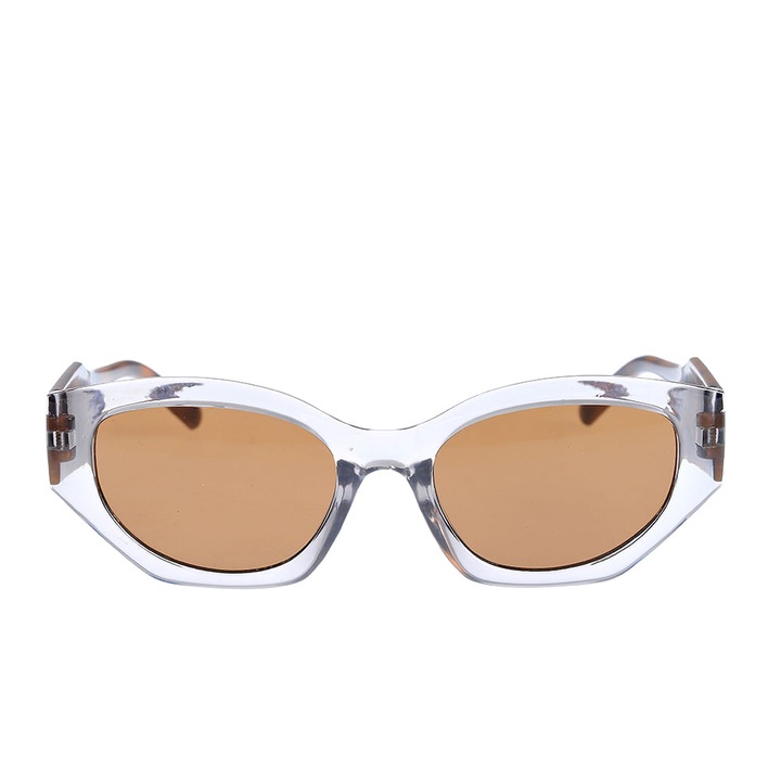Ochelari de soare cu lentile maro si brate late animal print, Meli Melo Paris