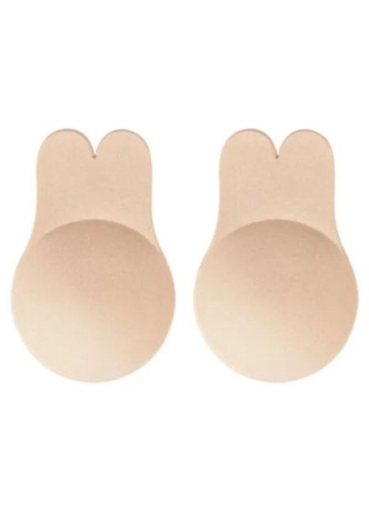 Sutien autoadeziv fara bretele, Nylon/Spandex, Nude, One Size INTL