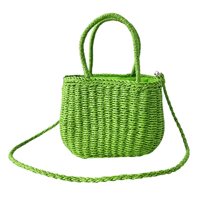 Geanta de plaja RATTAN, cu husa si lant detasabil, Verde deschis