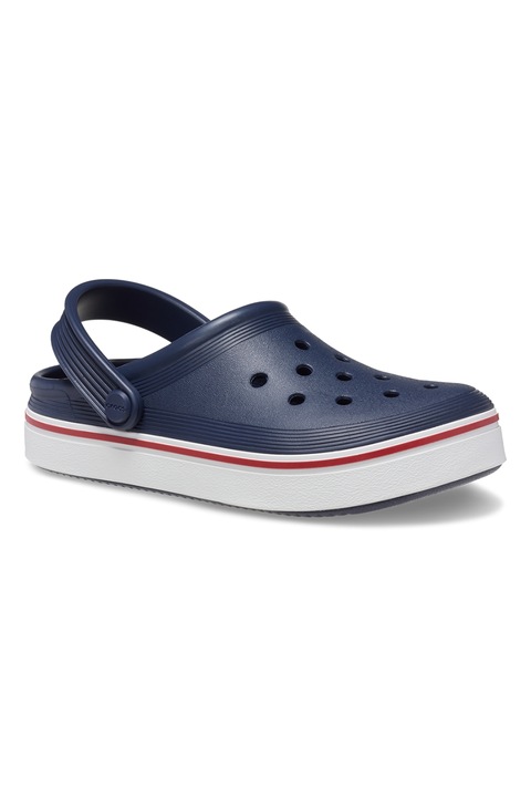 Crocs, Off Court sarokpántos perforált crocs papucs, Törtfehér/Tengerészkék