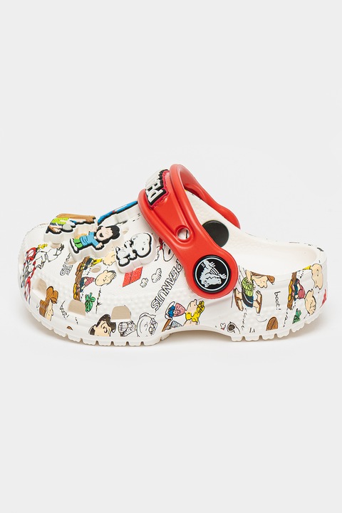Crocs, Saboti cu imprimeu grafic, Rosu/Alb/Negru