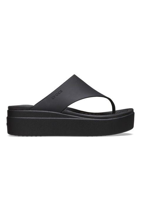 Crocs, Papuci de casa uni cu talpa wedge, Negru, 36-37