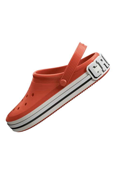 Crocs, Saboti slingback unisex, Alb/Negru/Caramiziu, 37-38