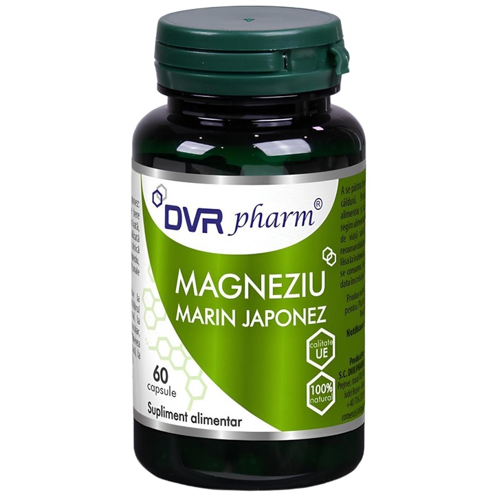 Magneziu marin japonez (din surse organice), cu absorbtie ridicata, 100% natural, 60cps, DVR Pharm