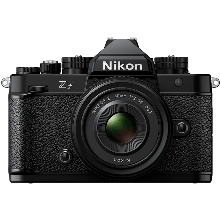 Nikon Z f fényképezőgép, teljes képkocka, 24,5 MP, 4K + 40 mm f/2 SE objektív, fekete