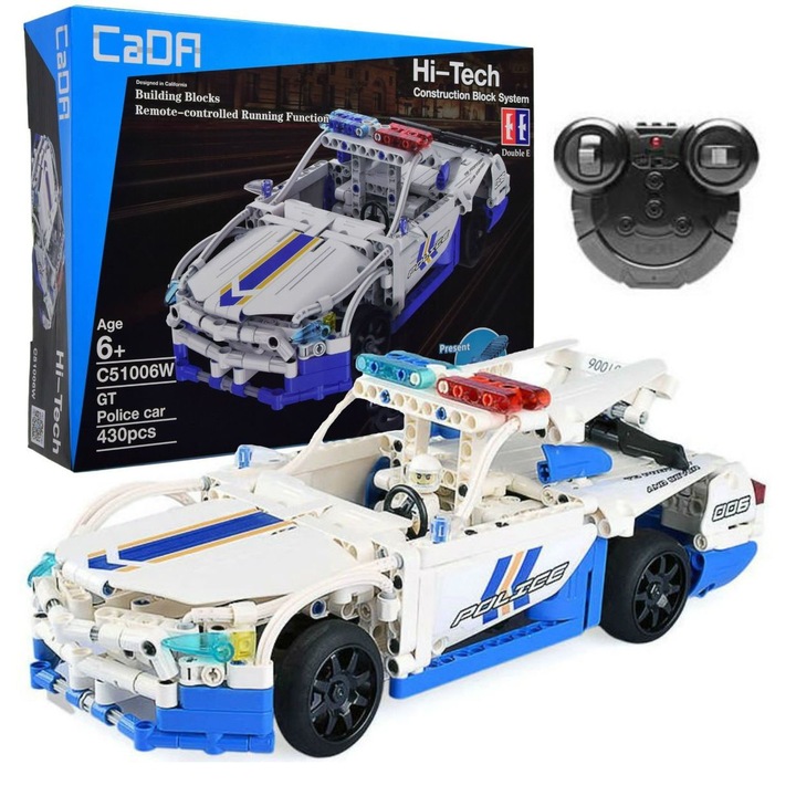 Set constructie CaDa - Masinuta RC Police Cruiser C51006W, 430 piese