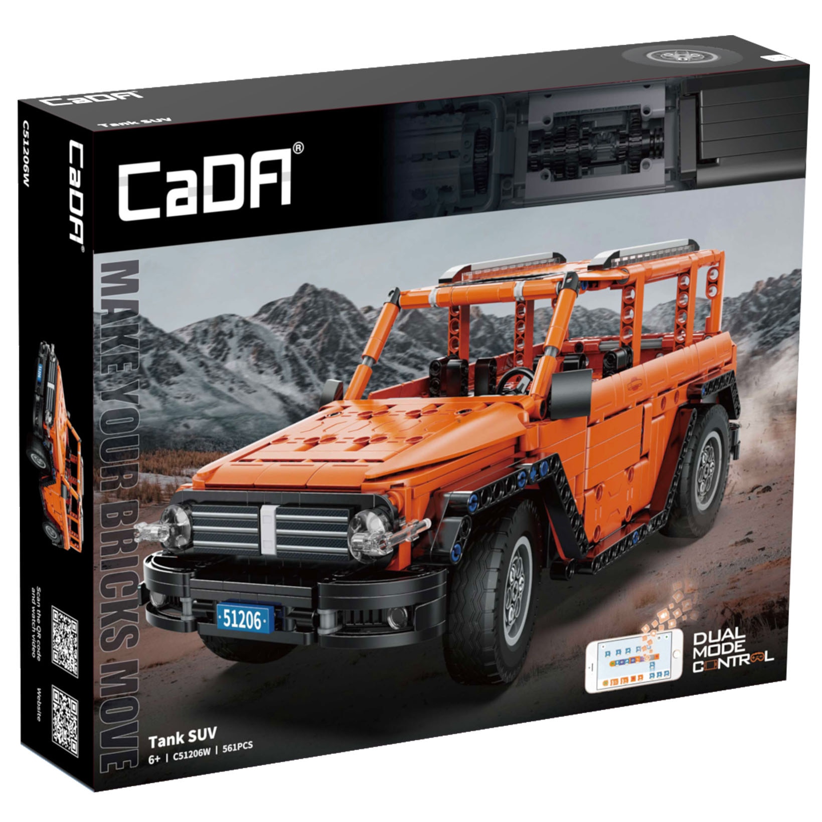 Set constructie CaDa - Masinuta Tank SUV C51206W, cu telecomanda, 561 piese