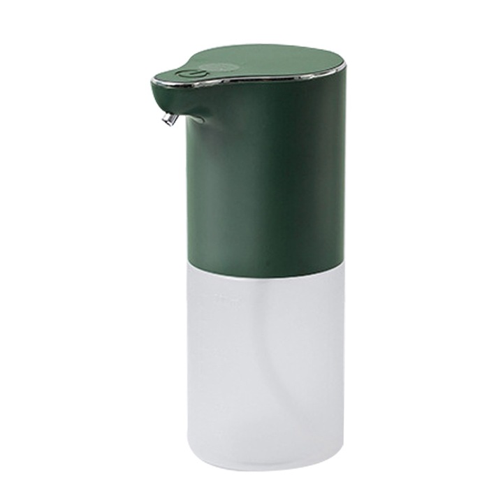 Érintés nélküli automata szappanadagoló, 320 ml űrtartalom, fehér/zöld/fekete, 72x97x182mm
