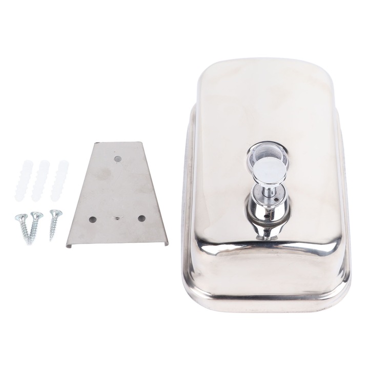 Szappan adagoló, Rozsdamentes acél, Fali, 500ml, 272g, Ezüst