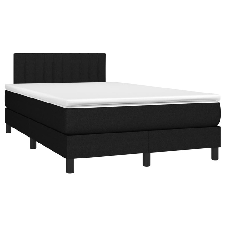 Pat box spring cu saltea vidaXL, negru, 120x190 cm, catifea, 47.9 kg 3269739