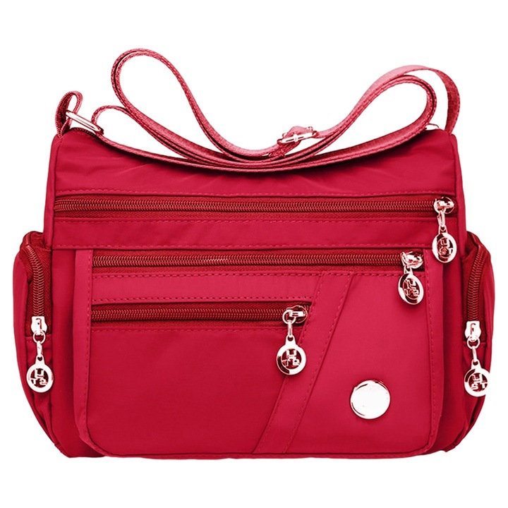 Jormftte női válltáska, piros, vízálló, 27x20x10cm