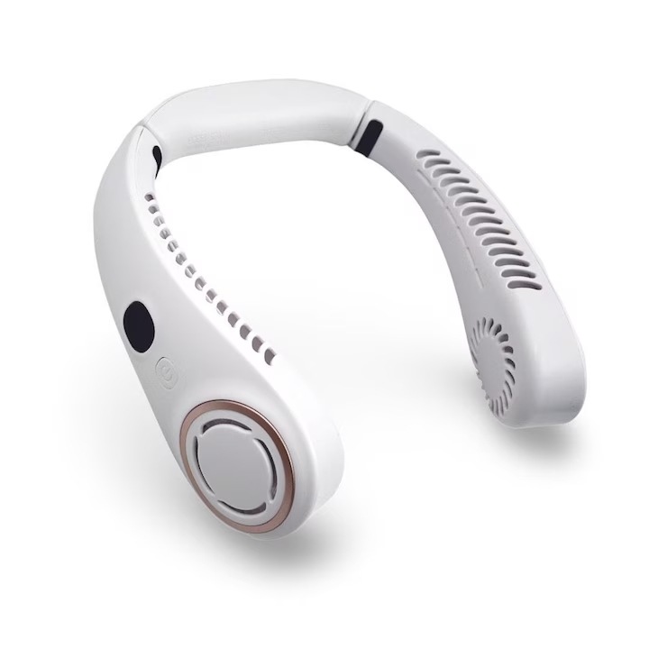 Вентилатор за врат, ISKOBOB, 360 регулираем, LCD екран 3 скорости, За дома, Офиса